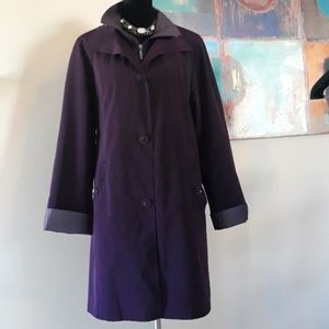 Gallery Purple Water Resistant/ Rain Coat Removable Lining Size XL